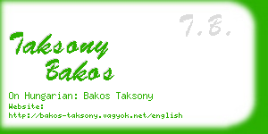 taksony bakos business card